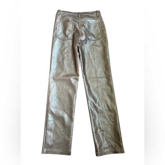 Aritzia Wilfred The Melina Faux Leather Pants Women’s 2 Chocolate Brown Straight - Picture 7 of 9